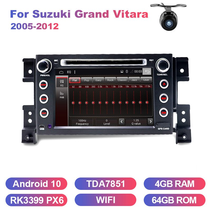 Eunavi 2 DIN Android car multimedia player for Suzuki Grand Vitara 2005-2012 auto radio dvd 2din Stereo GPS Video navigation