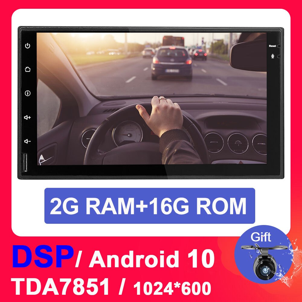 Eunavi 2 din 7'' Android 10 Universal Car Radio Multimedia player Double 2Din autoradio stereo GPS Navigation 4G WIFI NO DVD CD