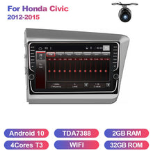 Cargar imagen en el visor de la galería, Eunavi 4G 64G Android 10 Car Radio Multimedia Video Player Navigation GPS For Honda Civic 2012-2015 2 din dvd raido PX6