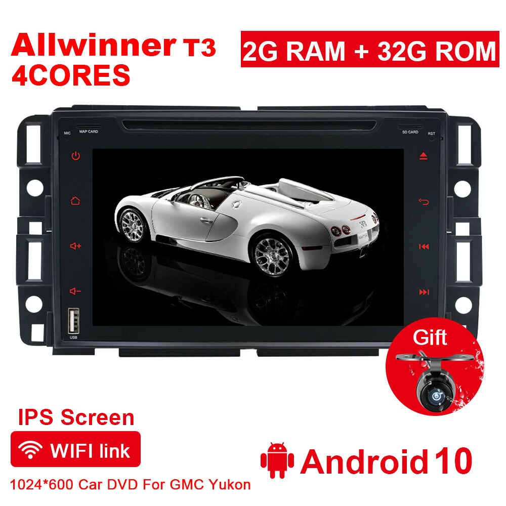 Eunavi 2 Din Android 10 Auto DVD-Radio Für Chevrolet / Silverado / Tahoe / Monte GMC Yukon / Denali / Acadia 2din GPS Stereo-Multimedia