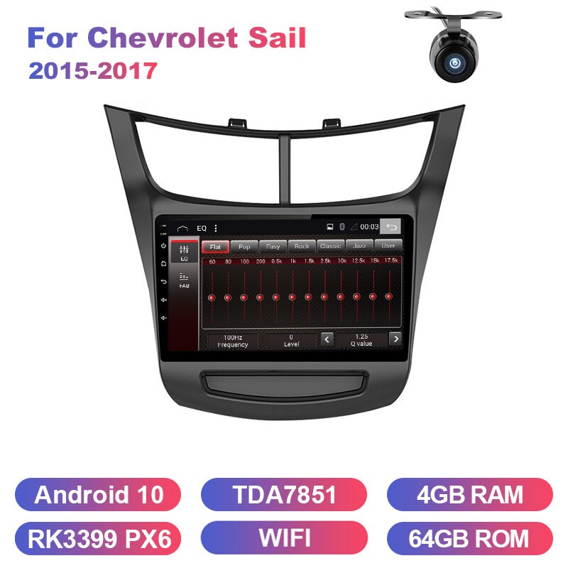 Eunavi 2 din car radio stereo for Chevrolet Sail 2015 2016 2017 headunit GPS Navigation multimedia no dvd 2din Android 10