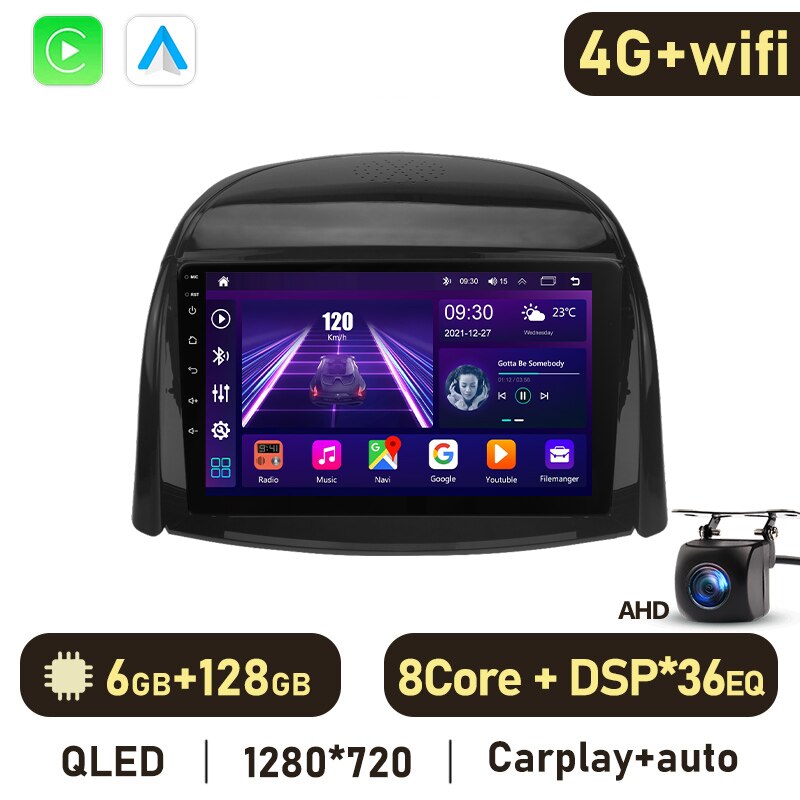 Eunavi 2 din Android auto For Renault Koleos 2008-2016 Car Radio Multimedia Video Player stereo GPS carplay 4G QLED 2DIN