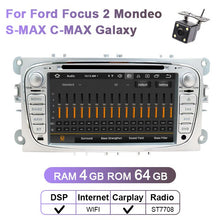 Cargar imagen en el visor de la galería, Eunavi DSP 2 Din Android Car Radio DVD Player GPS For FORD Focus 2 II Mondeo S-MAX C-MAX Galaxy 2Din Multimedia 4G 64GB 8 Core