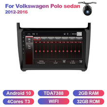 Laden Sie das Bild in den Galerie-Viewer, Eunavi 2 Din Car Radio GPS Stereo For VW Polo sedan 2012-2016 navigation multimedia player 8 core Android 10 4G 64G TDA7851