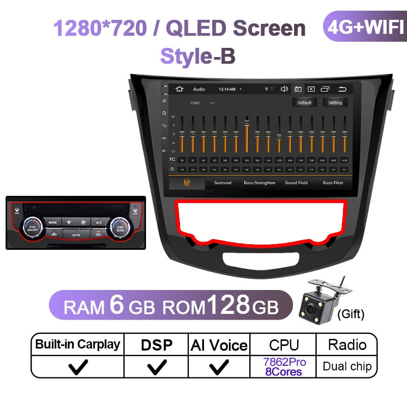 Eunavi 2 Din Android 11 For Nissan X-Trail xtrail X Trail T32 2014- 2018 Qashqai J11 Car Radio GPS DVD Multimedia Video Player