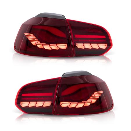 Vland Taillights Assembly For VW Golf 6/MK6 2008-2014 Dragon Scale Design Full LED With Dynamic Welcome + Sequential Turn Signal