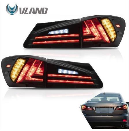 VLAND Car Accessories LED Tail Lights Assembly For Lexus Sedan XE20 IS250 IS350 2006-2013 Full LED Turn Signal Reverse Lights