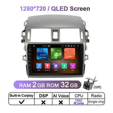 Cargar imagen en el visor de la galería, Eunavi 6GB 128GB Android 11 Car Radio Stereo For Toyota Corolla 2007 - 2011 Multimedia Video Player 2 Din Head unit 2Din DVD GPS