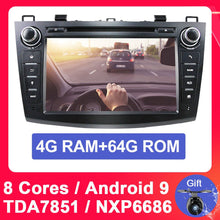 Załaduj zdjęcie do przeglądarki galerii, Eunavi Android 9 Car DVD for MAZDA 3 2007-2012 2 din Multimedia radio stereo player gps navigation 1024*600 HD dsp Octa core