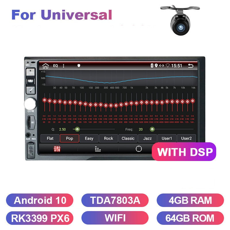 Eunavi 2 Din wird Android 10 Tsar Multimedia Player ChG SHCHGB Universal Auto Radio Stereo GPS Navigation 1024 * 600 DSP WIFI KEINE DVD