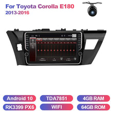 Cargar imagen en el visor de la galería, Eunavi 4G+64G Octa 8 core car radio for Toyota Corolla E180 2013-2016 multimedia car gps navigation PX6 WIFI android 10 no dvd