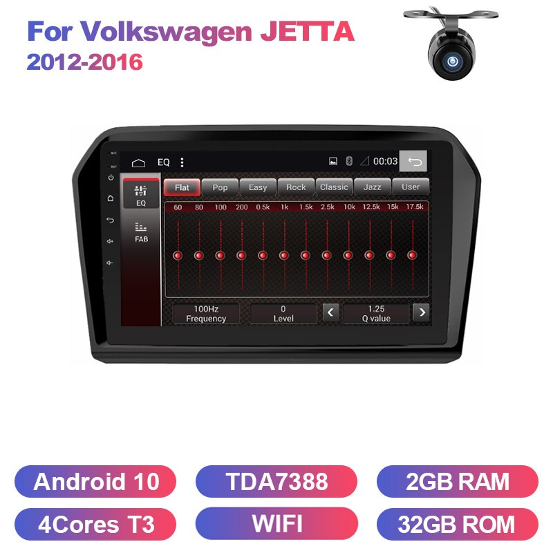 Eunavi 2Din Car Radio 8 core 4GB 64GB Android 10 GPS Stereo For VW Volkswagen JETTA 2012-2016 navigation multimedia TDA7851