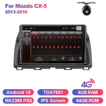 Load image into Gallery viewer, Eunavi 2 din car radio stereo multimedia for Mazda CX-5 2013-2016 Android 10 system 2din headunit GPS TDA7851 Subwoofer 4G 64GB