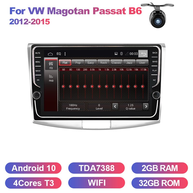 Eunavi Android 10 2 Din Car Radio GPS For VW Volkswagen MAGOTAN 2012-2015 Passat B6 Stereo multimedia navigation head unit