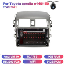 Load image into Gallery viewer, Eunavi Android system car multimedia radio player for Toyota Corolla E140/150 2007-2011 autoradio stereo gps PX6 4G 64GB NO 2DIN