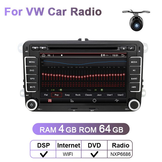 EU That vi 2 din Android Auto DVD Radio Multimedia Player GPS für VW Golf 5 6 Polo Bora Jet He Passat B6 No 7 Tiguan Subwoofer Autoradio