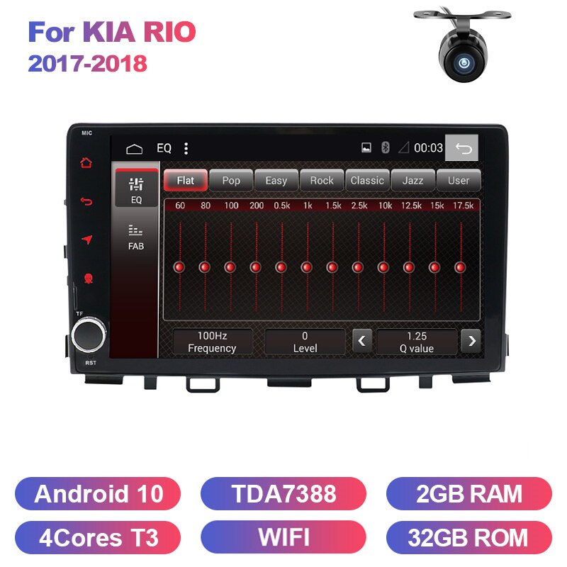 Eunavi 1 din android 10 Car radio gps for KIA RIO 2017 2018 multimedia stereo player navigation headunit autoradio WIFI