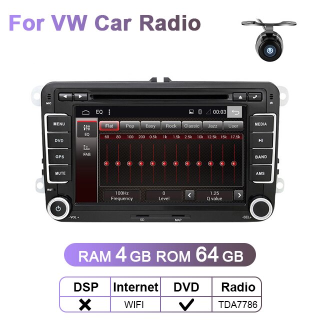 Ue, że vi 2 din Android samochodowy odtwarzacz dvd radio odtwarzacz multimedialny GPS dla VW golf 5 6 polo bora jet He Passat B6 nr 7 Tiguan subwoofer radio samochodowe