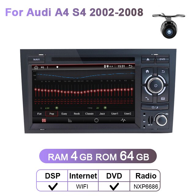 Eunavi 2 Din Tsar Radio Multimedia Player Automotive Für Audi Ach Sch 2002-2008 2din Stereo DVD CD GPS Navigation ChG SHCHGB Headunit