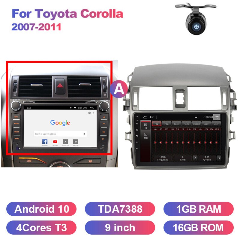 Eunavi 2 Din Android 10 Car DVD For Toyota Corolla 2006 - 2013 Multimedia Video Player 4G 64G DSP GPS Navi car radio stereo 2din