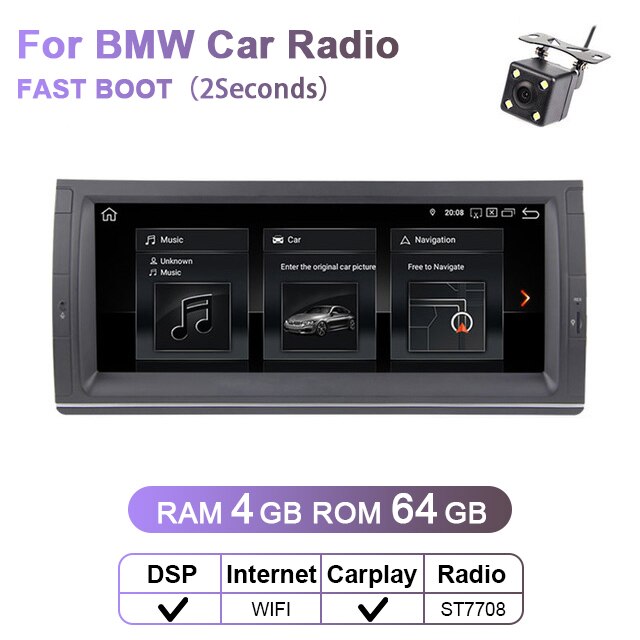 Eunavi 10.25 inch Car Radio GPS Multimedia Player For BMW E53 E39 X5 Octa Core Autoradio Stereo DSP HD Screen  WIFI Android 10