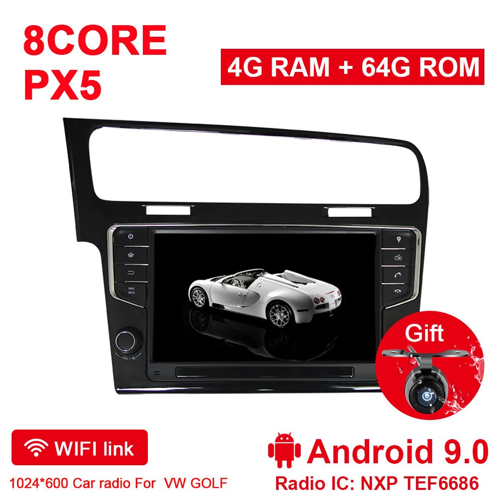 Eunavi Android Autoradio GPS Multimedia Player für VW GOLF 7 golf7 2013-2017 Headunit Navigation TDA7851 Auto Audio WLAN am