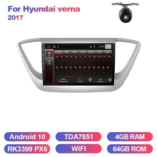 Load image into Gallery viewer, Eunavi 2din car radio stereo multimedia player for Hyundai verna 2017 system 2 din headunit GPS Android 10 TDA7851 4G 64GB