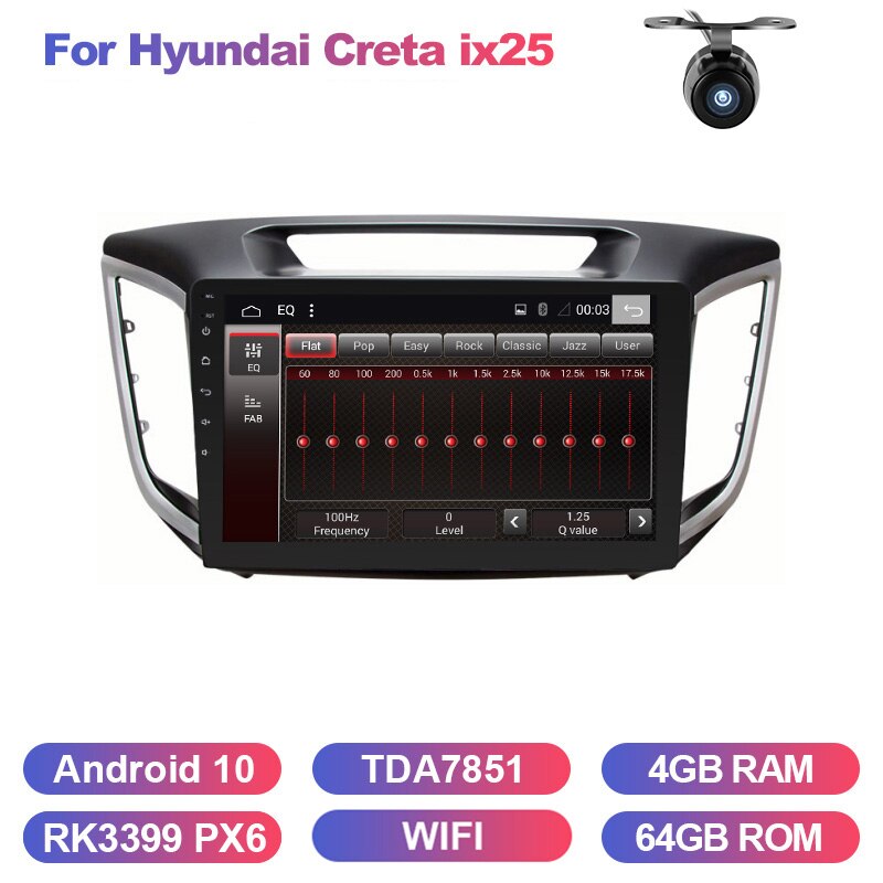 Eunavi 2din car radio GPS for Hyundai Creta ix25 stereo multimedia navigation 2 DIN autoradio in dash head unit android 10