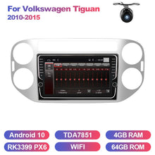 Cargar imagen en el visor de la galería, Eunavi 2 DIN Android Car Radio Audio GPS For Volkswagen VW Tiguan 1 NF 2006-2016 Multimedia Video Player Navigation DSP 4G 64GB