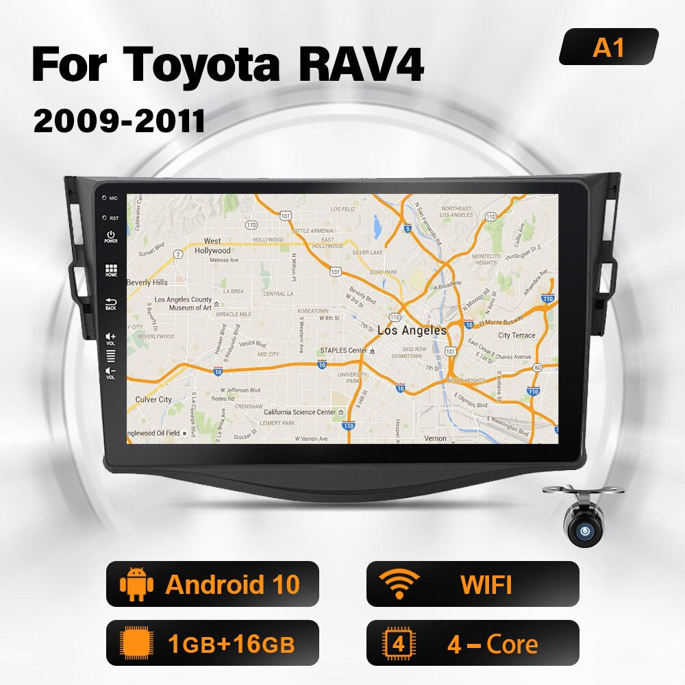 Eunavi Android Car Radio For Toyota RAV4 Rav 4 2007 2008 2009 2010 2011 Multimedia Player GPS Navigation 2din NO DVD DSP 4G 64GB