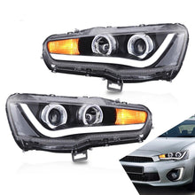 Laden Sie das Bild in den Galerie-Viewer, VLAND car Headlamp Headlight Assembly for Mitsubishi Lancer 2008-2017 Full LED Headlamp with DRL Sequential Turn Signal light