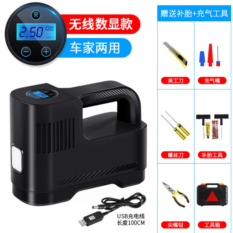 Car air pump, portable air pump, high power digital display tire air pump, smart wireless electric air pump