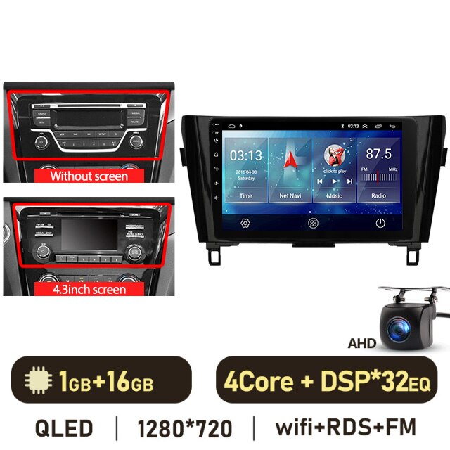 Eunavi 2 Din Android Auto Car Multimedia Player For Nissan Qashqai J11 X-Trail 3 T32 2013-2017 Auto Radio QLED Screen 4G GPS DVD