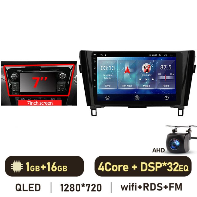 Eunavi 2 Din Android Auto Car Multimedia Player For Nissan Qashqai J11 X-Trail 3 T32 2013-2017 Auto Radio QLED Screen 4G GPS DVD