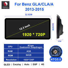 Cargar imagen en el visor de la galería, Eunavi Android Car radio Multimedia Player for Mercedes Benz A CLA GLA Class W117 W176 X156 2013-2015 NTG 4.5 NTG 5.0 gps