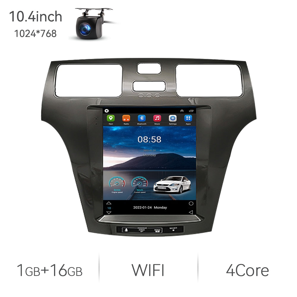 Eunavi Tesla Style Android 11 Car Radio For Lexus ES ES250 ES300 ES330 10.4" Car Stereo GPS Navigation Carplay BT 1024*768