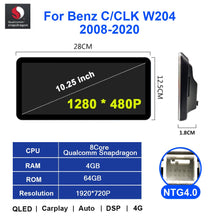 Cargar imagen en el visor de la galería, Eunavi Android Car GPS Navigation For Mercedes Benz C Class W204 W205 C204 S204 2008-2020 radio stereo Multimedia Video Player