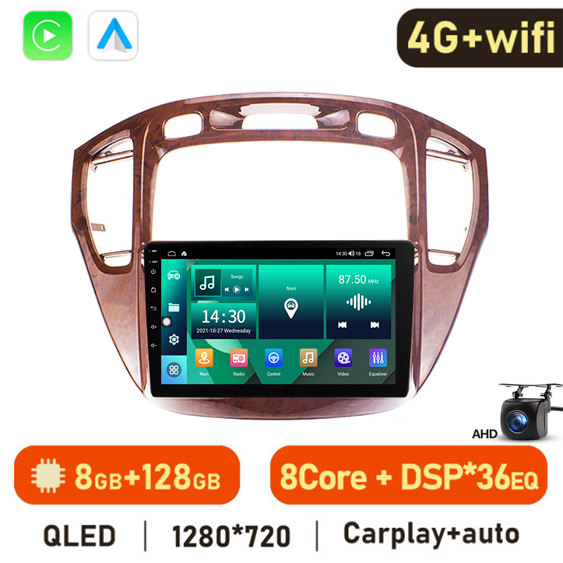 Eunavi 4G 2DIN Android Auto Radio GPS For Toyota Highlander 1 XU20 Kluger 2001-2007 Car Multimedia Video Player Carplay 2 Din