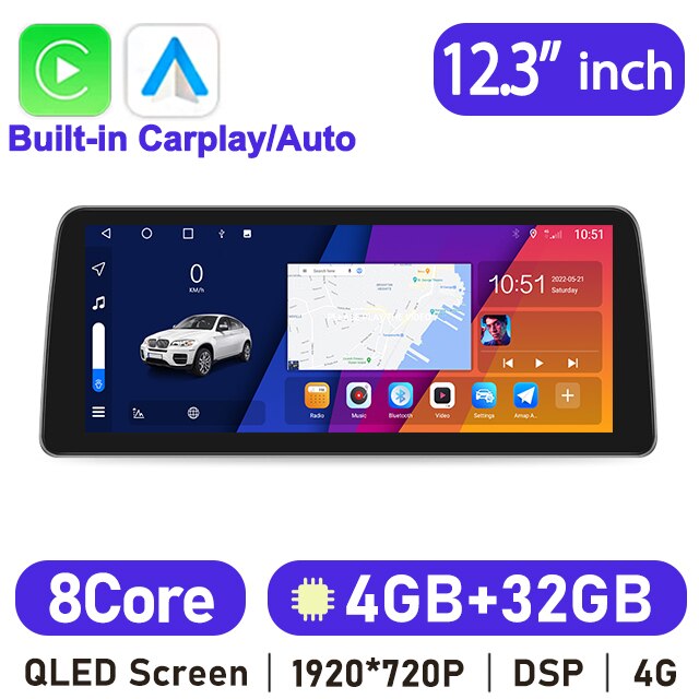 Eunavi 12.3'' Screen Android Auto Radio GPS For Honda Spirior Accord 8 2009-2013 Car Multimedia Player 4G Carplay Stereo Video