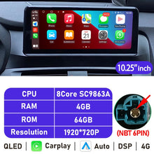 Laden Sie das Bild in den Galerie-Viewer, Eunavi 10.25&#39;&#39;/12.3&#39;&#39; Android 10 Car Radio Stereo For BMW X3 F25 X4 F26 CIC NBT System Multimedia Video Player CarPlay GPS USB