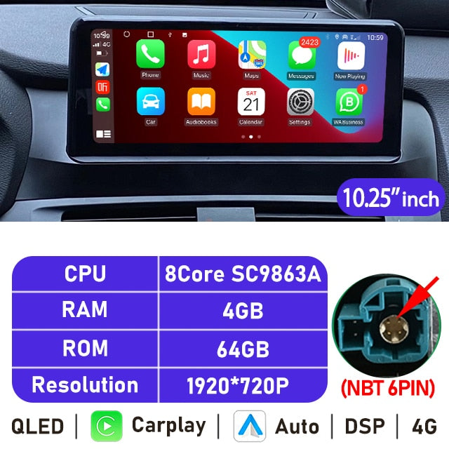 Eunavi 10.25''/12.3'' Android 10 Car Radio Stereo For BMW X3 F25 X4 F26 CIC NBT System Multimedia Video Player CarPlay GPS USB