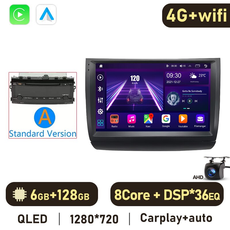 Eunavi 4G 2DIN Android Auto Radio GPS For Toyota Prius 20 2002-2009 Car Multimedia Video Player Carplay 2 Din