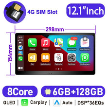 Load image into Gallery viewer, Eunavi 12.1&#39;&#39; QLED Screen 2 DIN Android Auto Radio Stereo Universal Car Multimedia Video Player GPS Navi Carplay DSP Autoradio