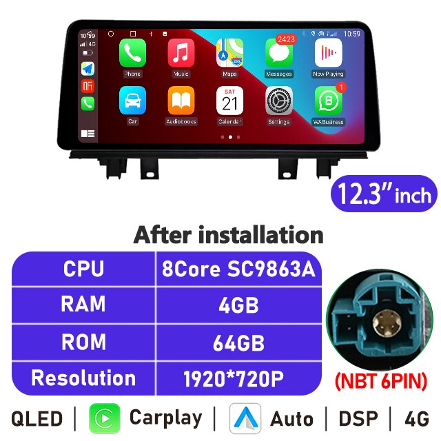 Eunavi 10.25''/12.3'' Android 10 Car Radio Stereo For BMW X1 X2 F48 2016-2017 NBT System Multimedia Video Player CarPlay GPS BT