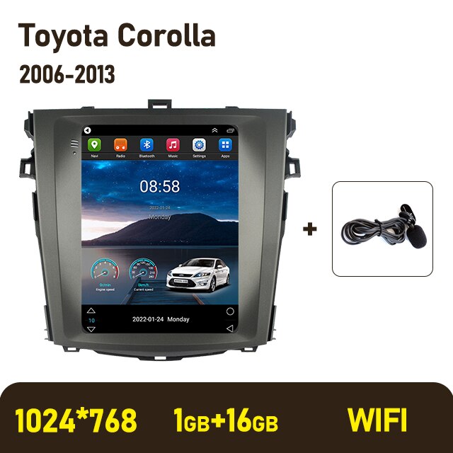 Eunavi Android Car Radio multimedia Player For Toyota Corolla E140/150 2007 - 2013 9.7" Car Stereo GPS Navigation Carplay BT