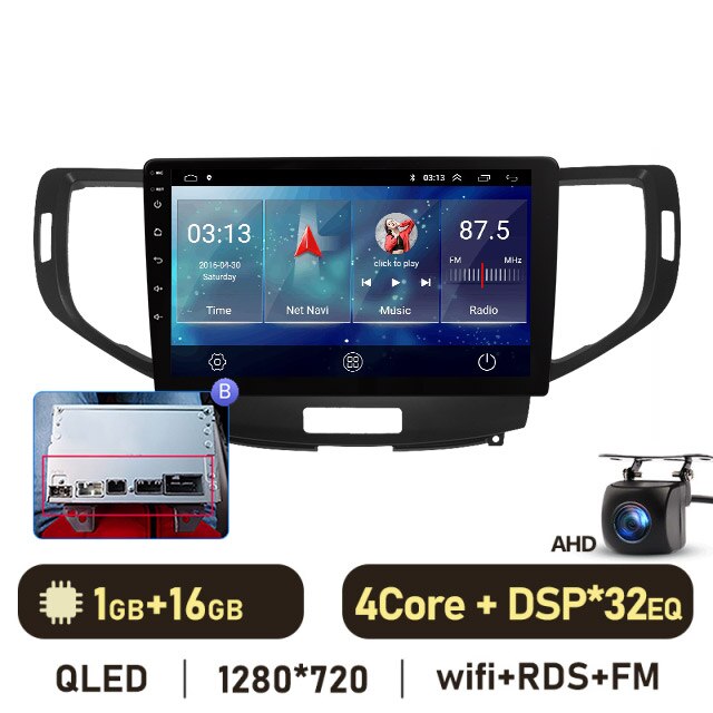 Eunavi 12.1'' QLED 4G 2 DIN Android Auto Radio GPS For Honda Accord 8 2008 2009 2010 2011 2012 Car Multimedia 8G 128G Carplay