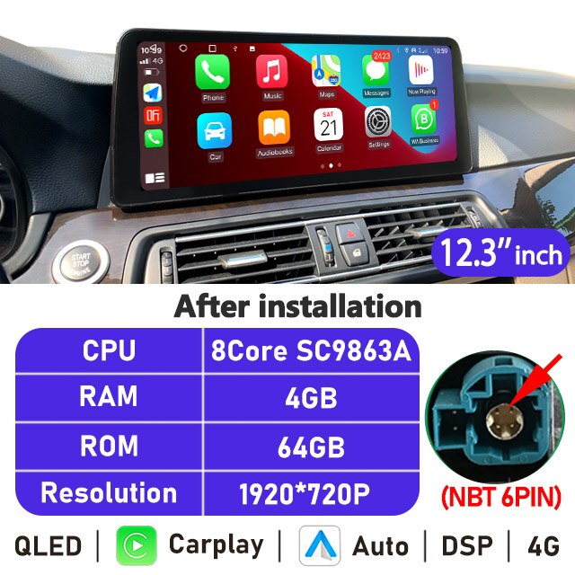 Eunavi 10.25''/12.3'' Android Car Radio GPS For BMW 7 Series F01 F02 2009-2015 CIC NBT Multimedia Player CarPlay Autoradio 4G