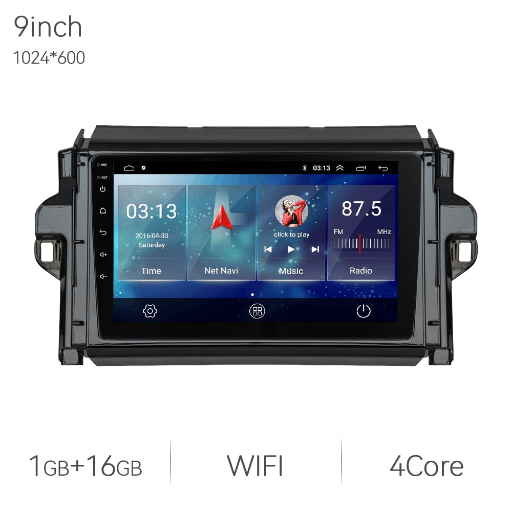 Eunavi 7862 8Core 2K 13.1inch 2din Android Radio For Toyota Fortuner 2 2015 - 2020 Car Multimedia Video Player GPS Stereo