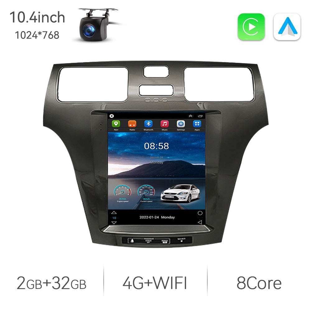 Eunavi Tesla Style Android 11 Car Radio For Lexus ES ES250 ES300 ES330 10.4" Car Stereo GPS Navigation Carplay BT 1024*768