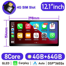 Załaduj zdjęcie do przeglądarki galerii, Eunavi 12.1&#39;&#39; QLED Screen 2 DIN Android Auto Radio Stereo Universal Car Multimedia Video Player GPS Navi Carplay DSP Autoradio